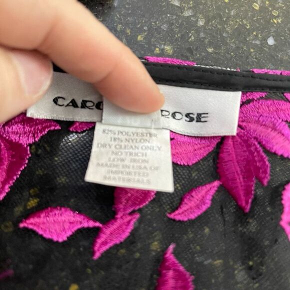 Caroline Rose Embroidered Illusion Topper - Picture 4 of 4